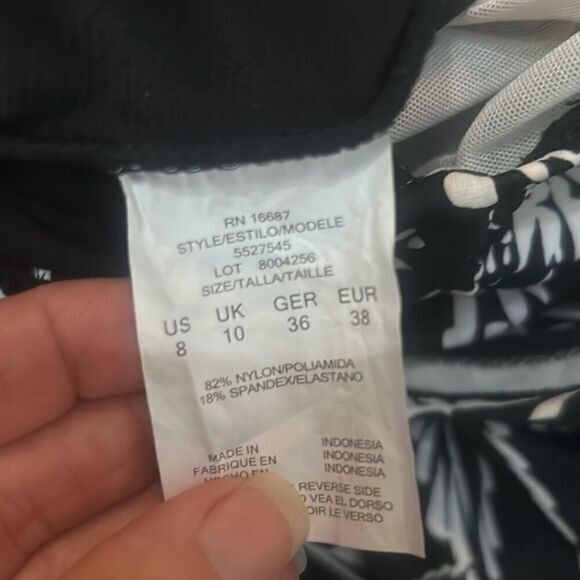 Swim solutions floral one piece swimwear bathing suit black white tropical‎ - Picture 6 of 9